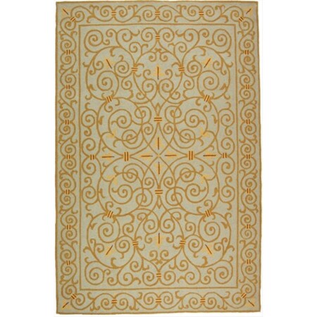 Safavieh 4 ft. - 6 in. x 6 ft. - 6 in. Oval- Transitional Chelsea Light Blue Hand Hooked Rug HK11L-5OV